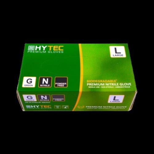NITRILE GREEN BIODEGRADABLE P/F GLOVE LARGE 100pk