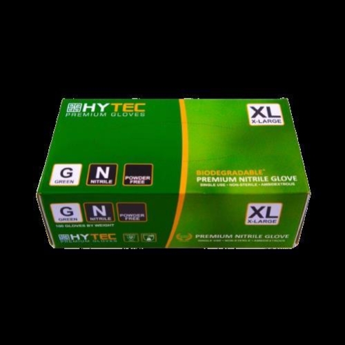 NITRILE GREEN BIODEGRADABLE P/F GLOVE XL 100pk