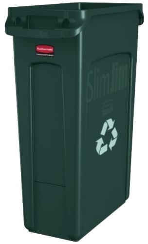 RUBBERMAID SLIM JIM CONTAINER WITH VENTING CHANNELS 87L GRN