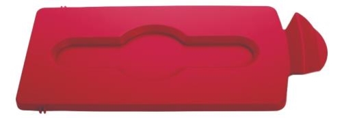 RUBBERMAID SLIM JIM RECYCLING STATION CLOSED WASTE LID RED