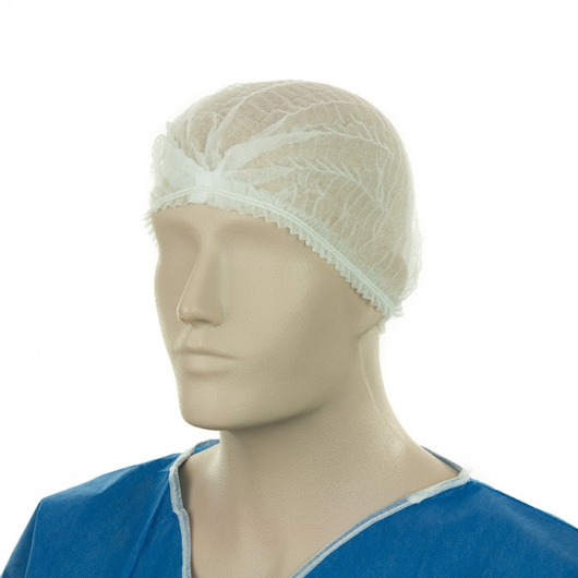 DISPOSABLE WHITE CRIMPED CAP 50cm 100pack
