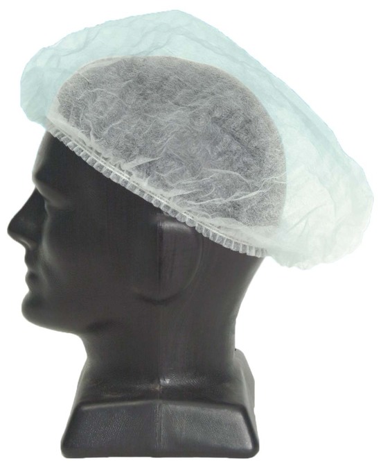 DISPOSABLE WHITE BOUFFANT CAP LARGE 61cm 1000ctn